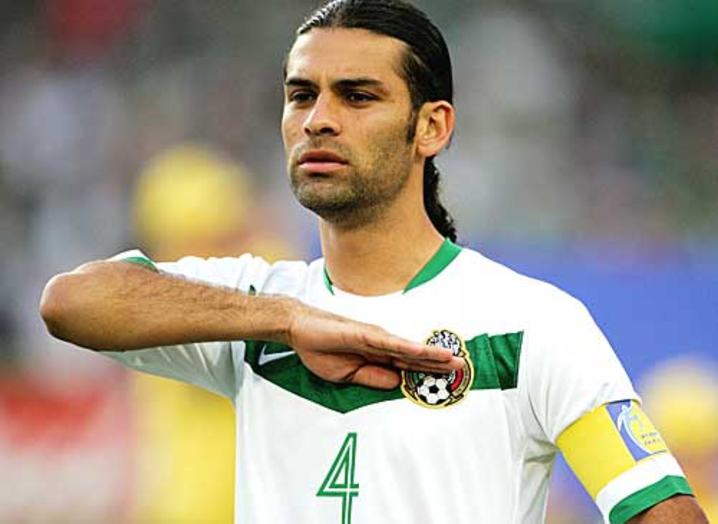 Rafa Marquez salutes as a way of showing respect